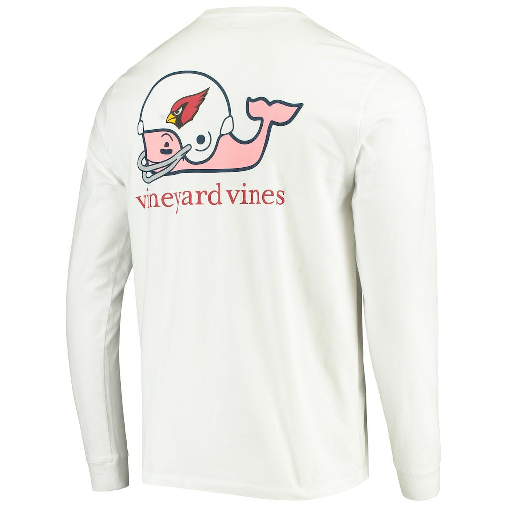 Arizona Cardinals Vineyard Vines Whale Helmet Long Sleeve T-Shirt - White - NFL