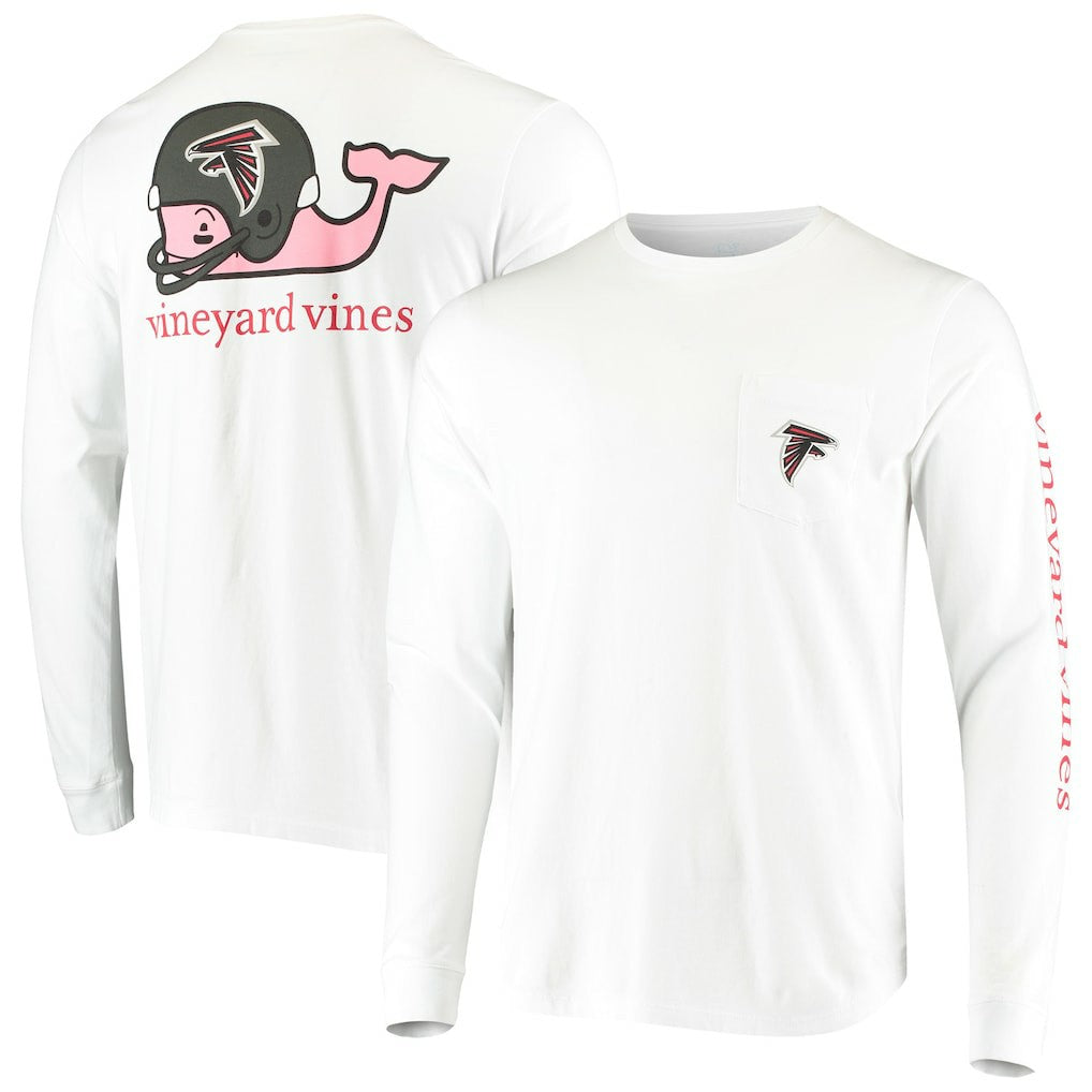 Atlanta Falcons Vineyard Vines Whale Helmet Long Sleeve T-Shirt - White - NFL