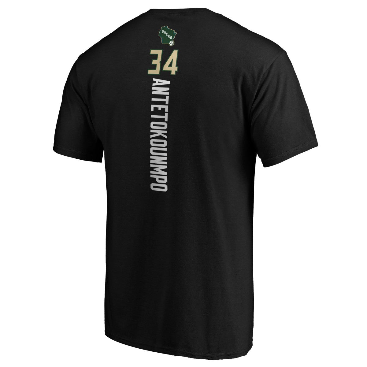 Giannis Antetokounmpo Milwaukee Bucks Team Playmaker Name & Number T-Shirt Black