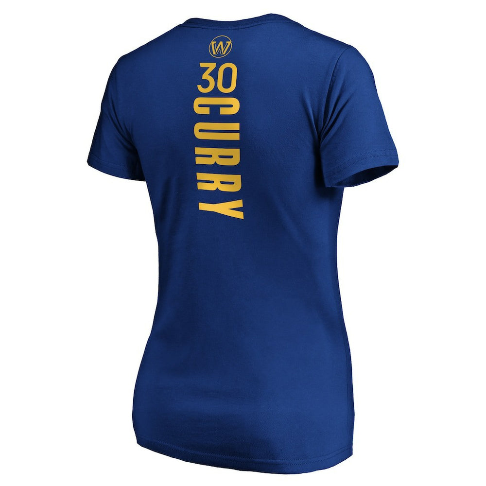 Stephen Curry Golden State Warriors Women's Playmaker Name & Number V-Neck T-Shirt Royal