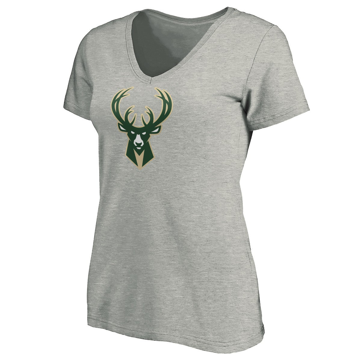 Giannis Antetokounmpo Milwaukee Bucks Women's Playmaker Name & Number V-Neck T-Shirt Heathered Gray