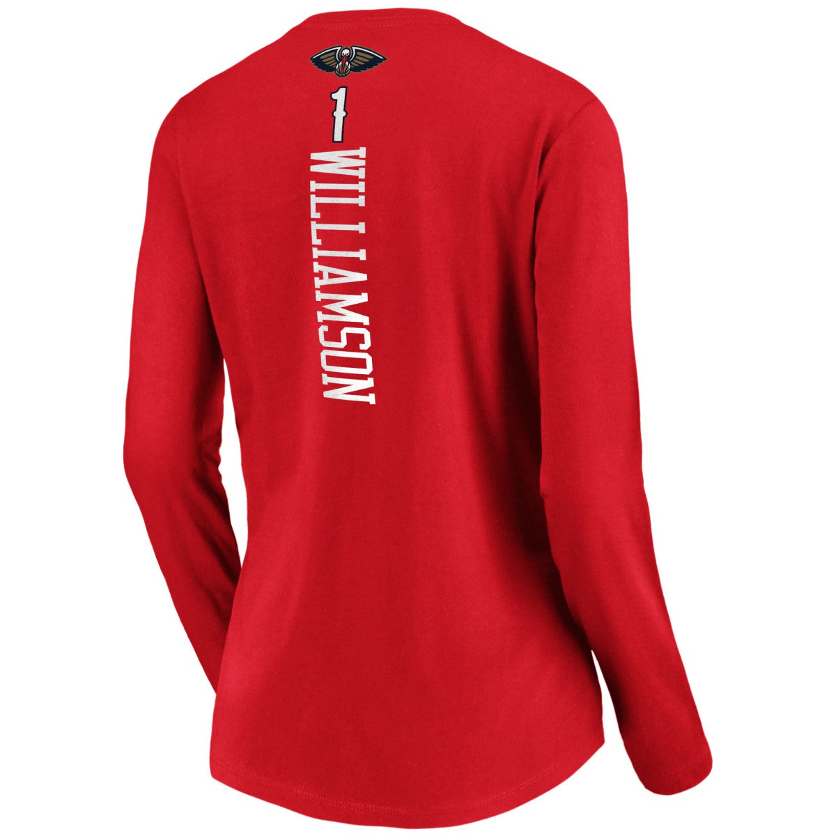 Zion Williamson New Orleans Pelicans Women's Playmaker Name & Number Long Sleeve V-Neck T-Shirt Red
