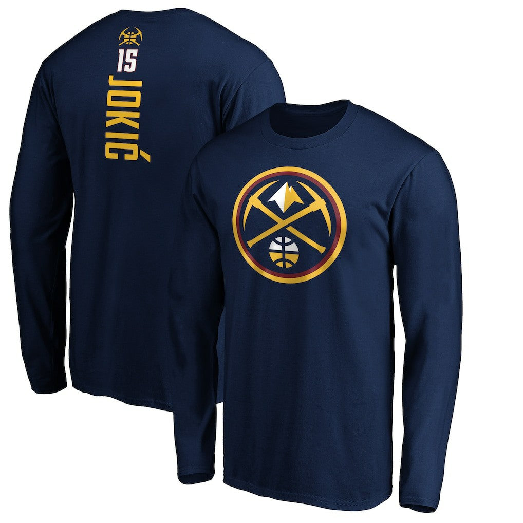 Nikola Jokic Denver Nuggets Playmaker Name & Number Long Sleeve T-Shirt Navy