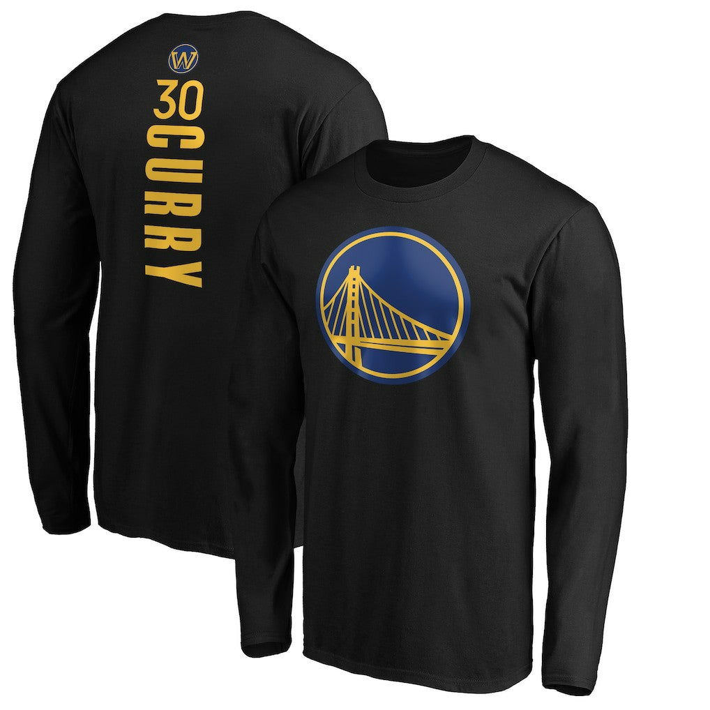 Stephen Curry Golden State Warriors Playmaker Name & Number Long Sleeve T-Shirt Black
