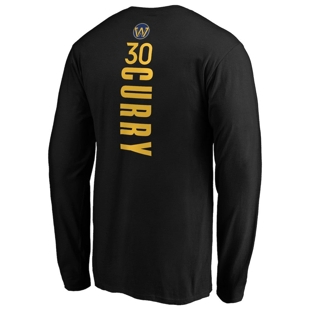 Stephen Curry Golden State Warriors Playmaker Name & Number Long Sleeve T-Shirt Black