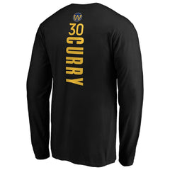 Stephen Curry Golden State Warriors Playmaker Name & Number Long Sleeve T-Shirt Black