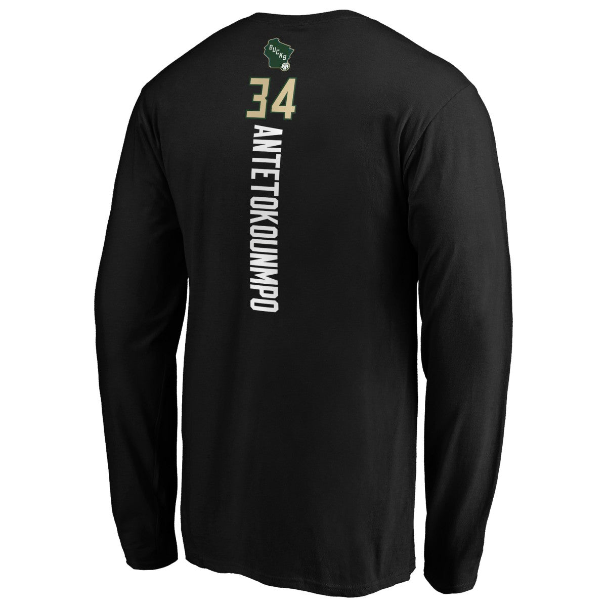 Giannis Antetokounmpo Milwaukee Bucks Playmaker Name & Number Long Sleeve T-Shirt Black