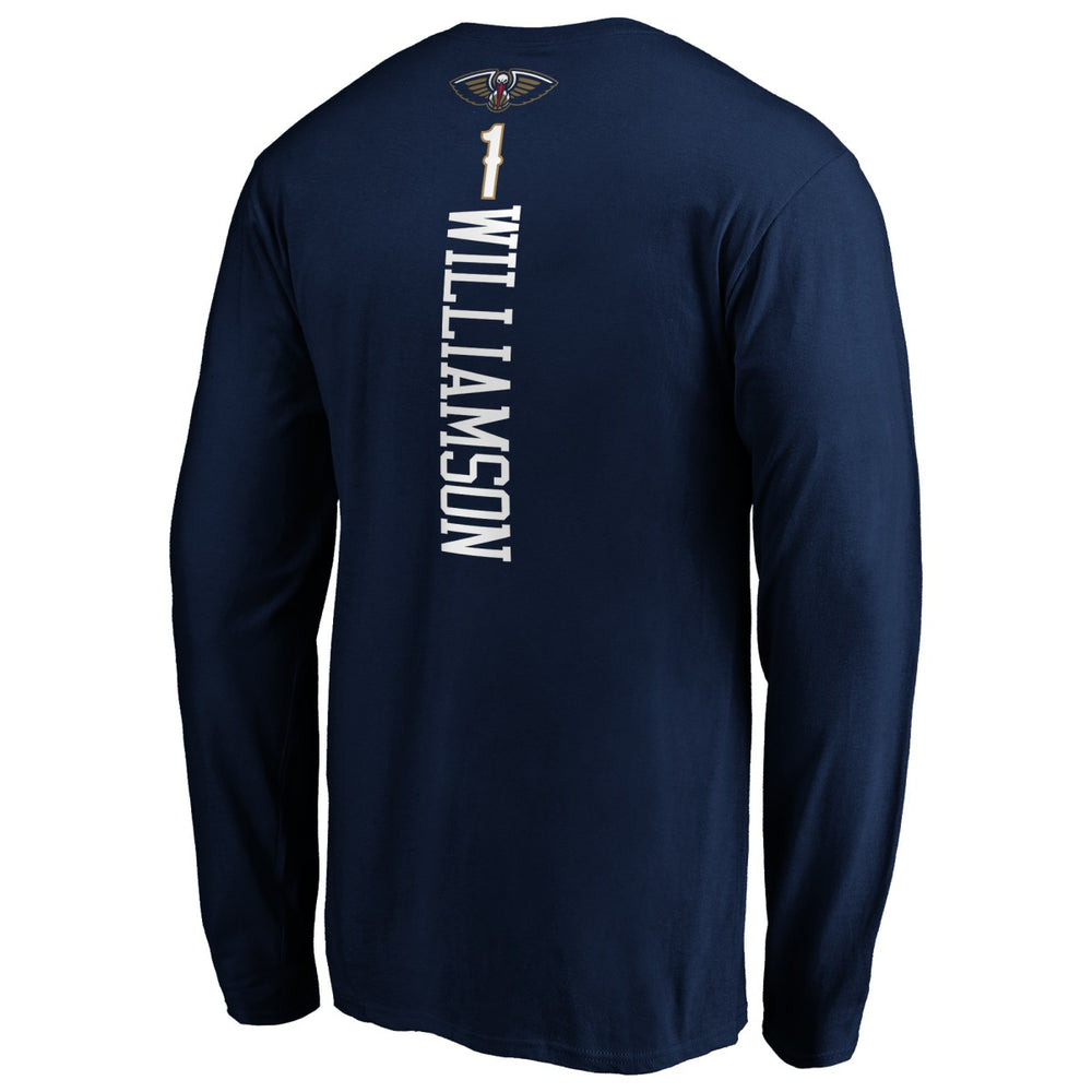 Zion Williamson New Orleans Pelicans Playmaker Name & Number Long Sleeve T-Shirt Navy