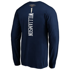 Zion Williamson New Orleans Pelicans Playmaker Name & Number Long Sleeve T-Shirt Navy