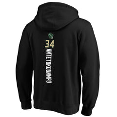 Giannis Antetokounmpo Milwaukee Bucks Playmaker Name & Number Pullover Hoodie Black