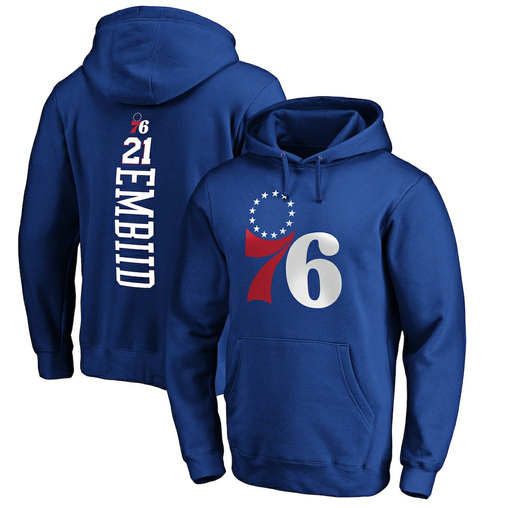 Joel Embiid Philadelphia 76ers Playmaker Name & Number Pullover Hoodie Royal