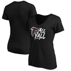 Atlanta Falcons Women's Falcons vs. All Y'all V-Neck T-Shirt - Black - NFL