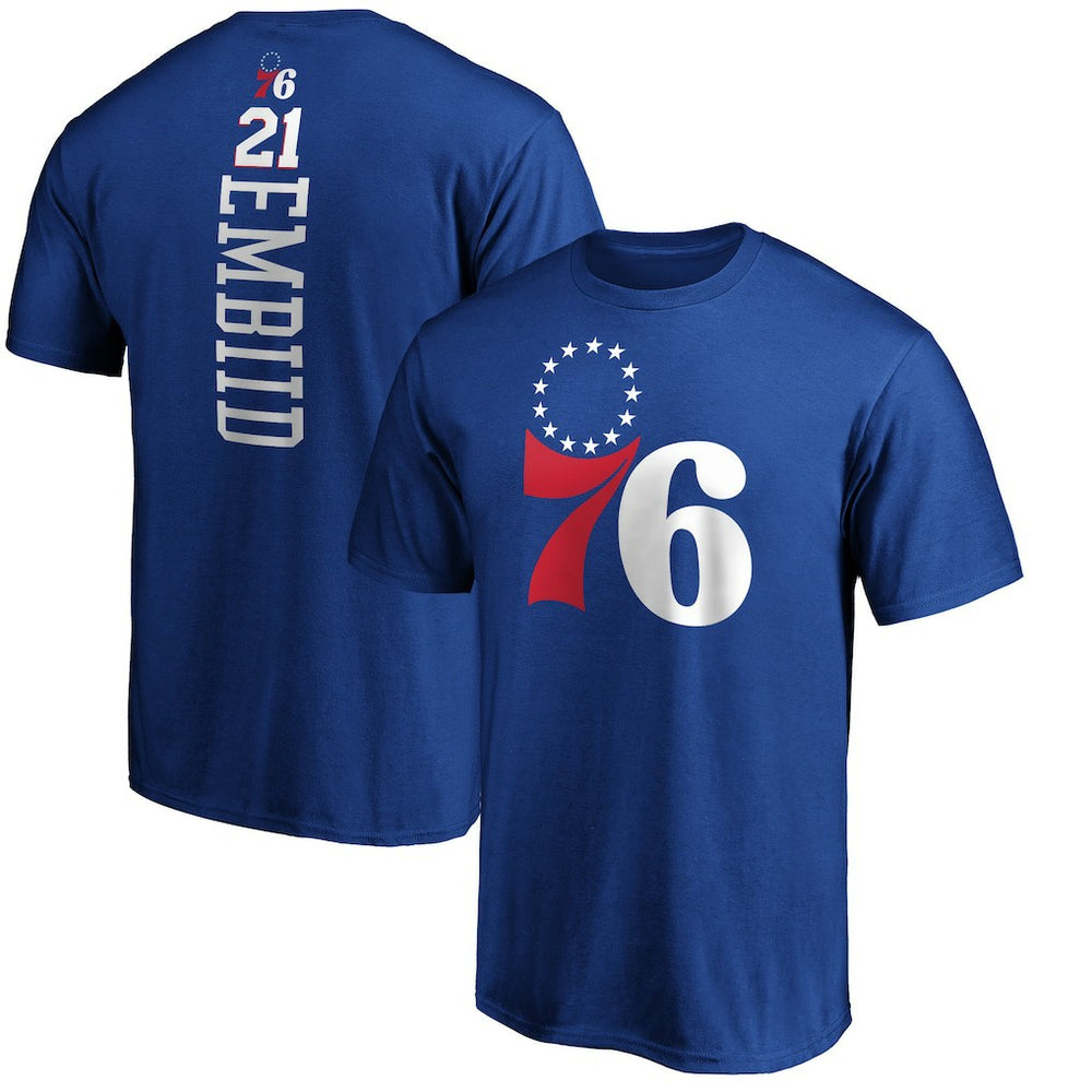 Fanatics Joel Embiid Philadelphia 76ers Playmaker Name & Number T-Shirt Royal