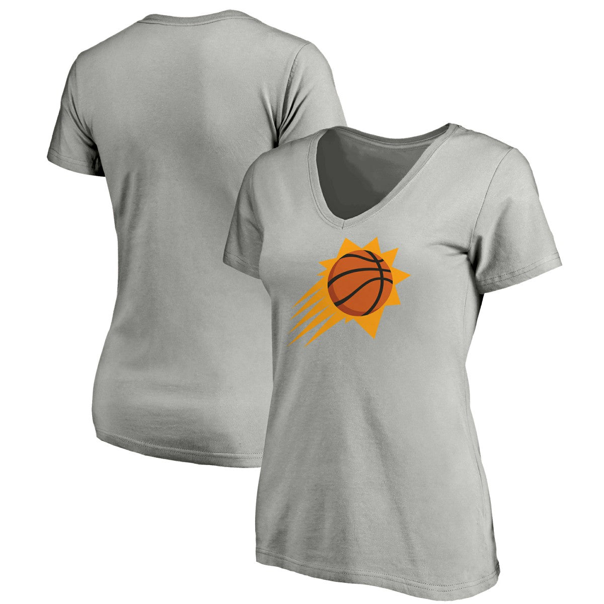 Fanatics Phoenix Suns Women's Primary Logo Team V-Neck T-Shirt Gray