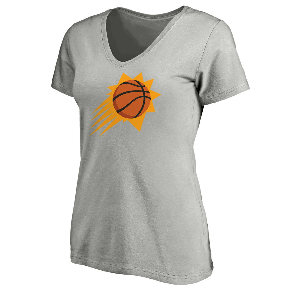 Fanatics Phoenix Suns Women's Primary Logo Team V-Neck T-Shirt Gray