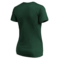 Fanatics Milwaukee Bucks Women's Primary Logo Team V-Neck T-Shirt Hunter Green