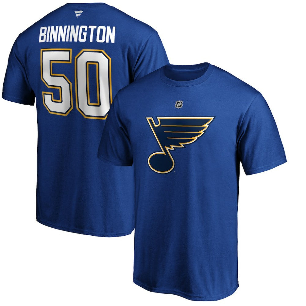 Jordan Binnington St. Louis Blues Fanatics Authentic Stack Player Name & Number T-Shirt - Blue | Fanatics sale
