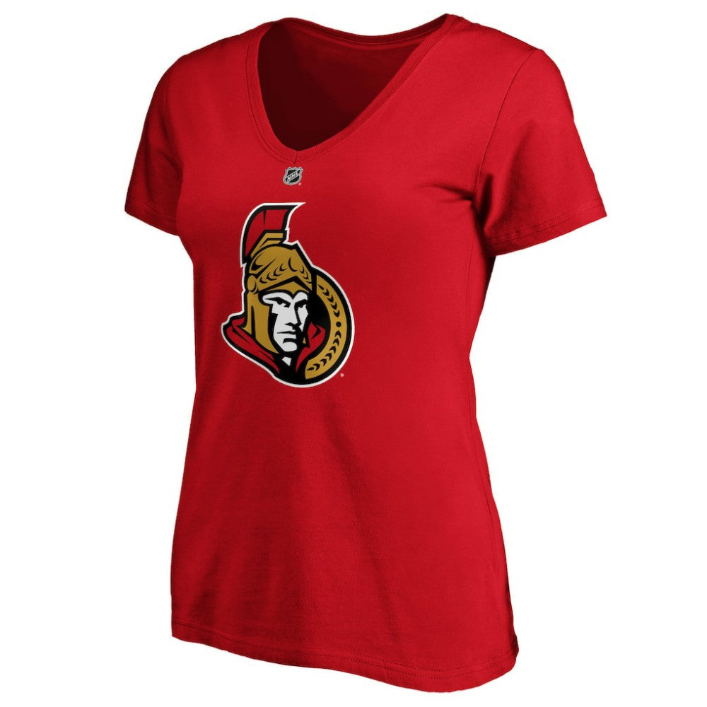 Brady Tkachuk Ottawa Senators Fanatics Women's Authentic Stack Name & Number V-Neck T-Shirt - Red | Fanatics discount