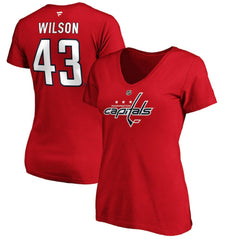 Tom Wilson Washington Capitals Fanatics Women's Authentic Stack Name & Number V-Neck T-Shirt - Red | Fanatics discount