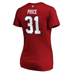 Carey Price Montreal Canadiens Fanatics Women's Authentic Stack Name & Number V-Neck T-Shirt - Red | Fanatics online