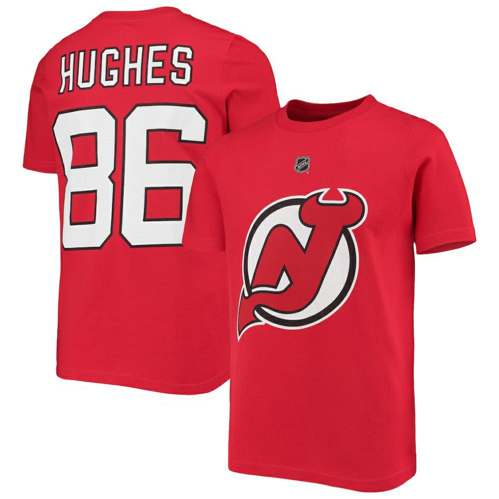 Jack Hughes New Jersey Devils Youth Player Name & Number T-Shirt - Red | NHL discount