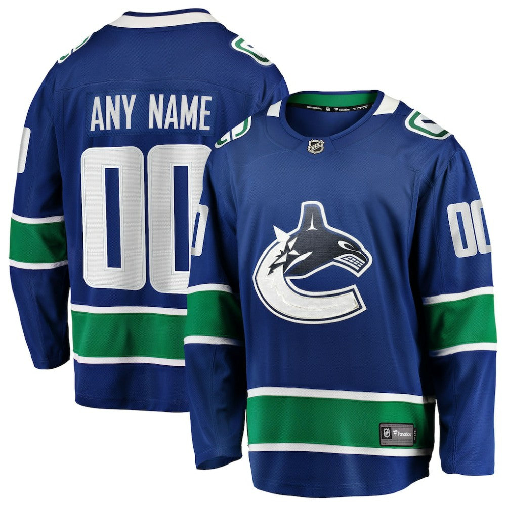 Vancouver Canucks Fanatics Home Team Breakaway Custom Jersey - Blue | Fanatics on sale