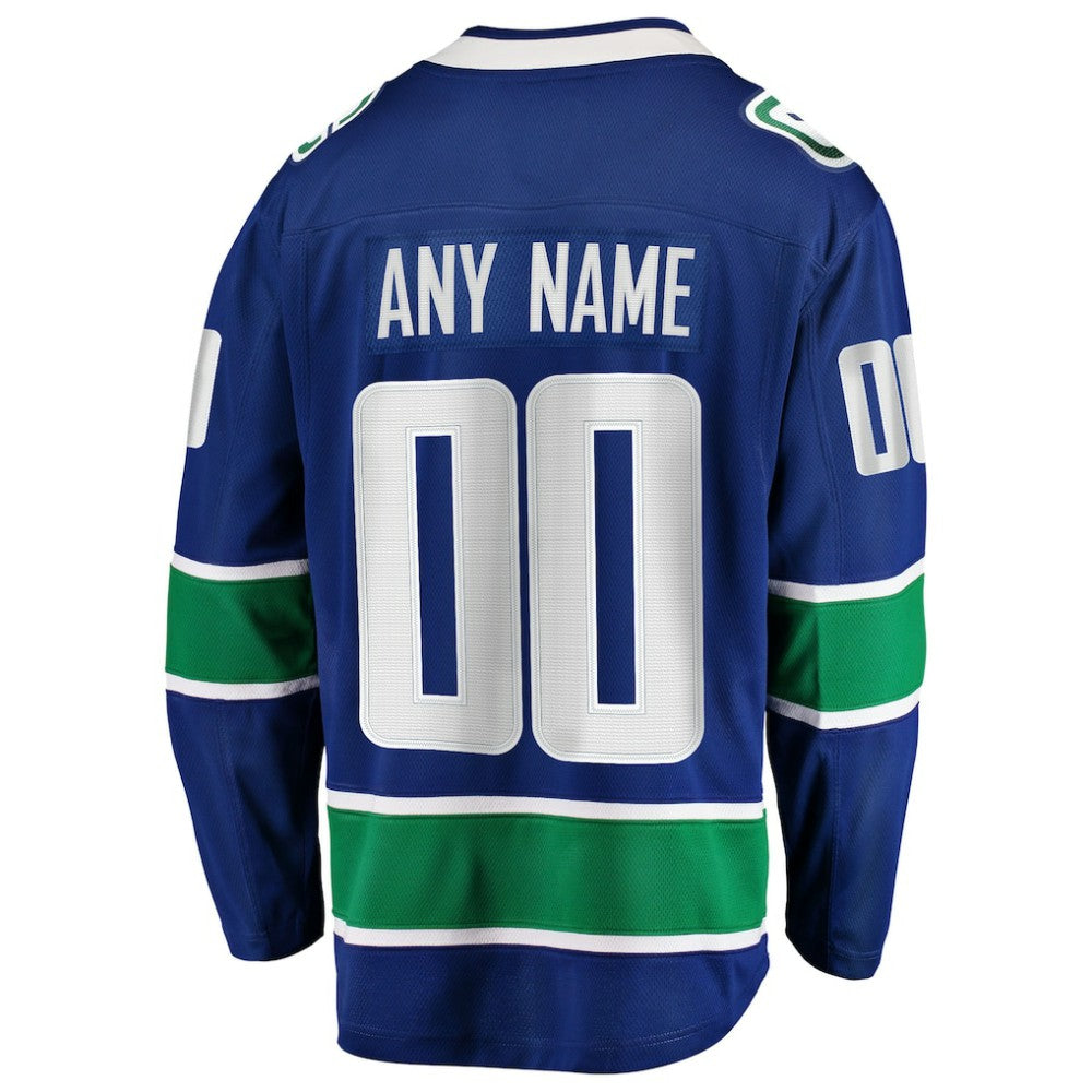 Vancouver Canucks Fanatics Home Team Breakaway Custom Jersey - Blue | Fanatics on sale