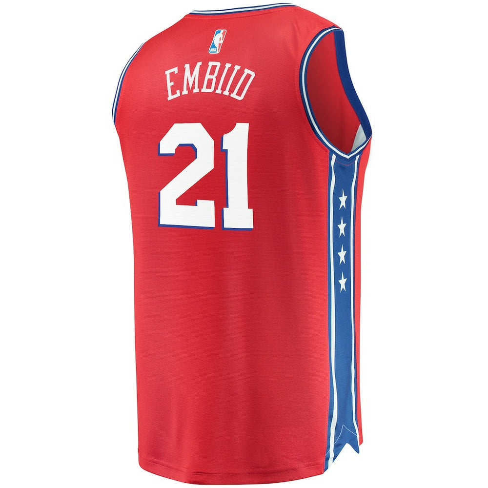 Fanatics Joel Embiid Philadelphia 76ers Youth 2019/20 Fast Break Replica Player Team Jersey Statement Edition Red