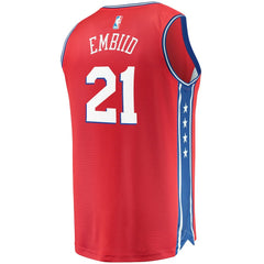 Fanatics Joel Embiid Philadelphia 76ers Youth 2019/20 Fast Break Replica Player Team Jersey Statement Edition Red