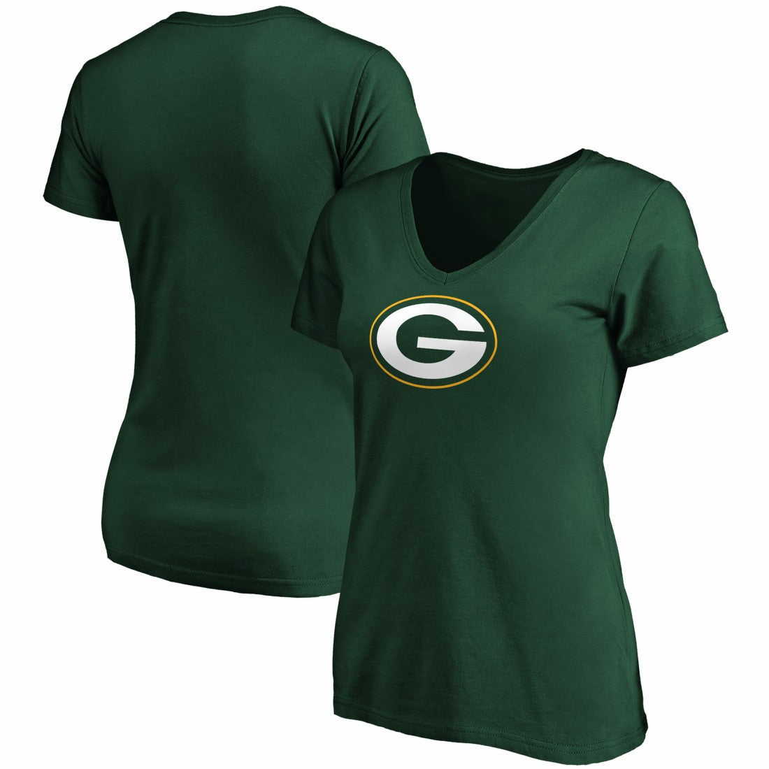 Green Bay Packers Women's Primary Logo V-Neck T-Shirt - Green - Fanatics