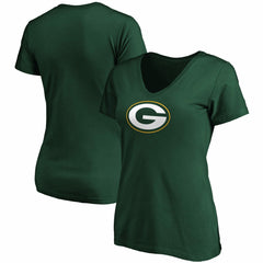 Green Bay Packers Women's Primary Logo V-Neck T-Shirt - Green - Fanatics