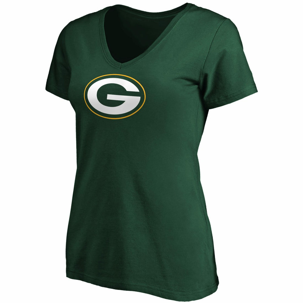 Green Bay Packers Women's Primary Logo V-Neck T-Shirt - Green - Fanatics
