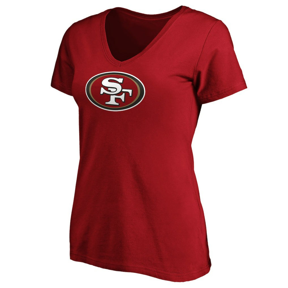 San Francisco 49ers Women's Primary Logo V-Neck T-Shirt - Scarlet - Fanatics