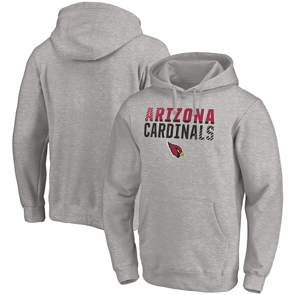 Arizona Cardinals Fade Out Fitted Pullover Hoodie - Heather Gray - Fanatics