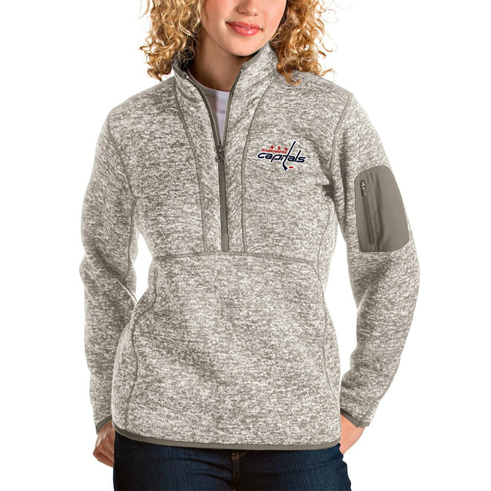 Washington Capitals Antigua Women's Fortune Half-Zip Sweatshirt - Oatmeal | NHL near me