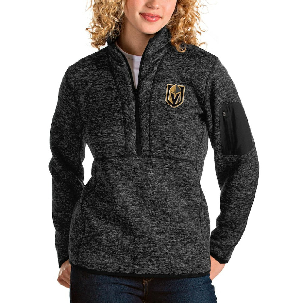 Vegas Golden Knights Antigua Women's Fortune Half-Zip Sweatshirt - Heather Black | NHL near me
