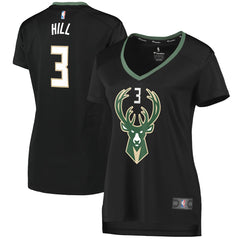 Fanatics George Hill Milwaukee Bucks Women's Fast Break Replica Player Jersey Statement Edition Black