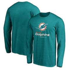 Miami Dolphins Team Lockup Long Sleeve T-Shirt - Aqua - Fanatics