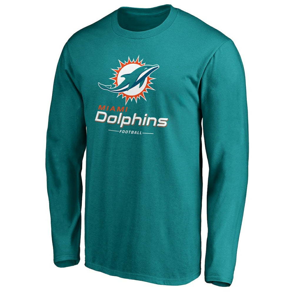 Miami Dolphins Team Lockup Long Sleeve T-Shirt - Aqua - Fanatics