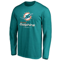 Miami Dolphins Team Lockup Long Sleeve T-Shirt - Aqua - Fanatics