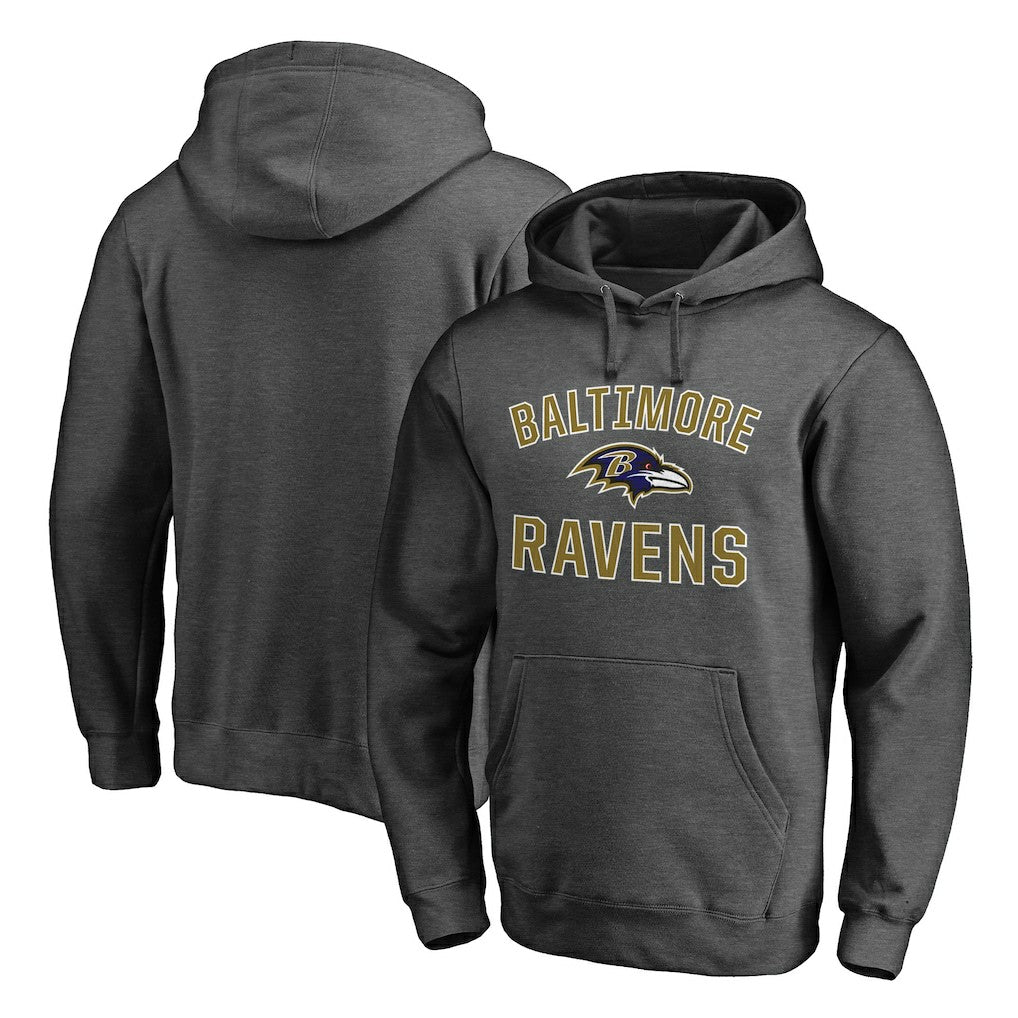 Baltimore Ravens Big & Tall Victory Arch Logo Pullover Hoodie - Heathered Charcoal - Fanatics
