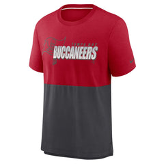Tampa Bay Buccaneers Fan Gear Colorblock Tri-Blend T-Shirt - Red/Pewter - Nike