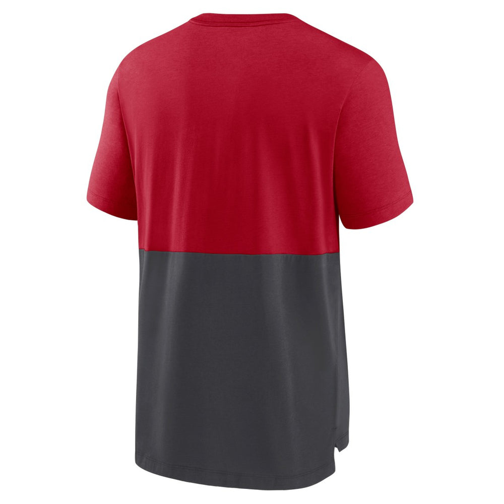 Tampa Bay Buccaneers Fan Gear Colorblock Tri-Blend T-Shirt - Red/Pewter - Nike