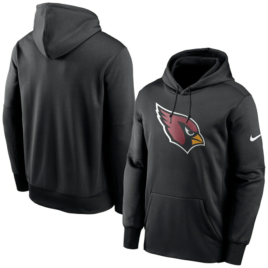Arizona Cardinals Fan Gear Primary Logo Therma Performance Pullover Hoodie - Black - Nike