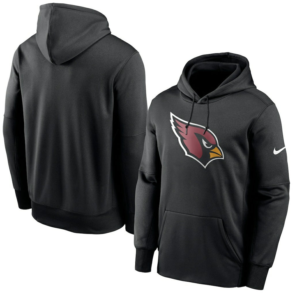 Arizona Cardinals Fan Gear Primary Logo Therma Performance Pullover Hoodie - Black - Nike