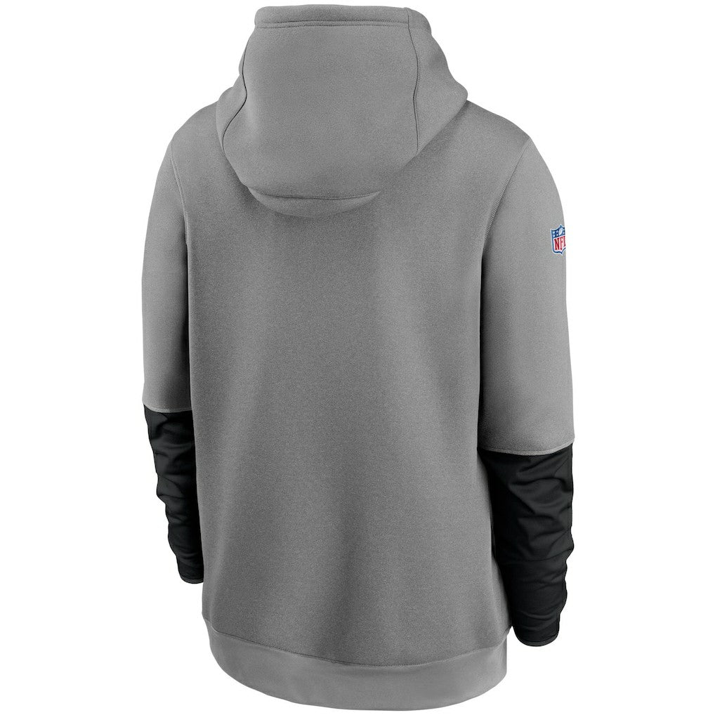 New Orleans Saints Sideline Playbook Performance Pullover Hoodie - Heathered Gray/Black - Nike