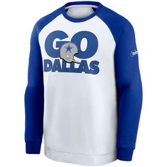 Dallas Cowboys Fan Gear Throwback Go Helmet Sweatshirt - White/Royal - Nike