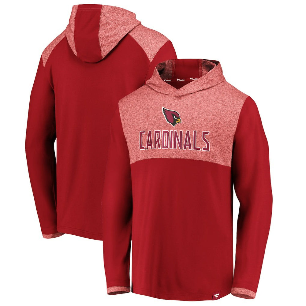 Arizona Cardinals Iconic Marbled Clutch Hoodie Long Sleeve T-Shirt - Cardinal - Fanatics