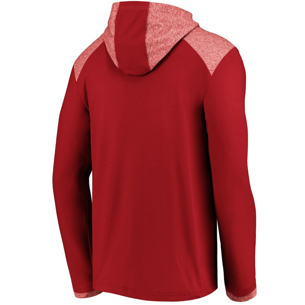 Arizona Cardinals Iconic Marbled Clutch Hoodie Long Sleeve T-Shirt - Cardinal - Fanatics