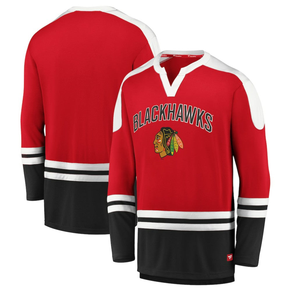 Chicago Blackhawks Fanatics Iconic Slapshot Long Sleeve T-Shirt - Red/Black | Fanatics Clearance